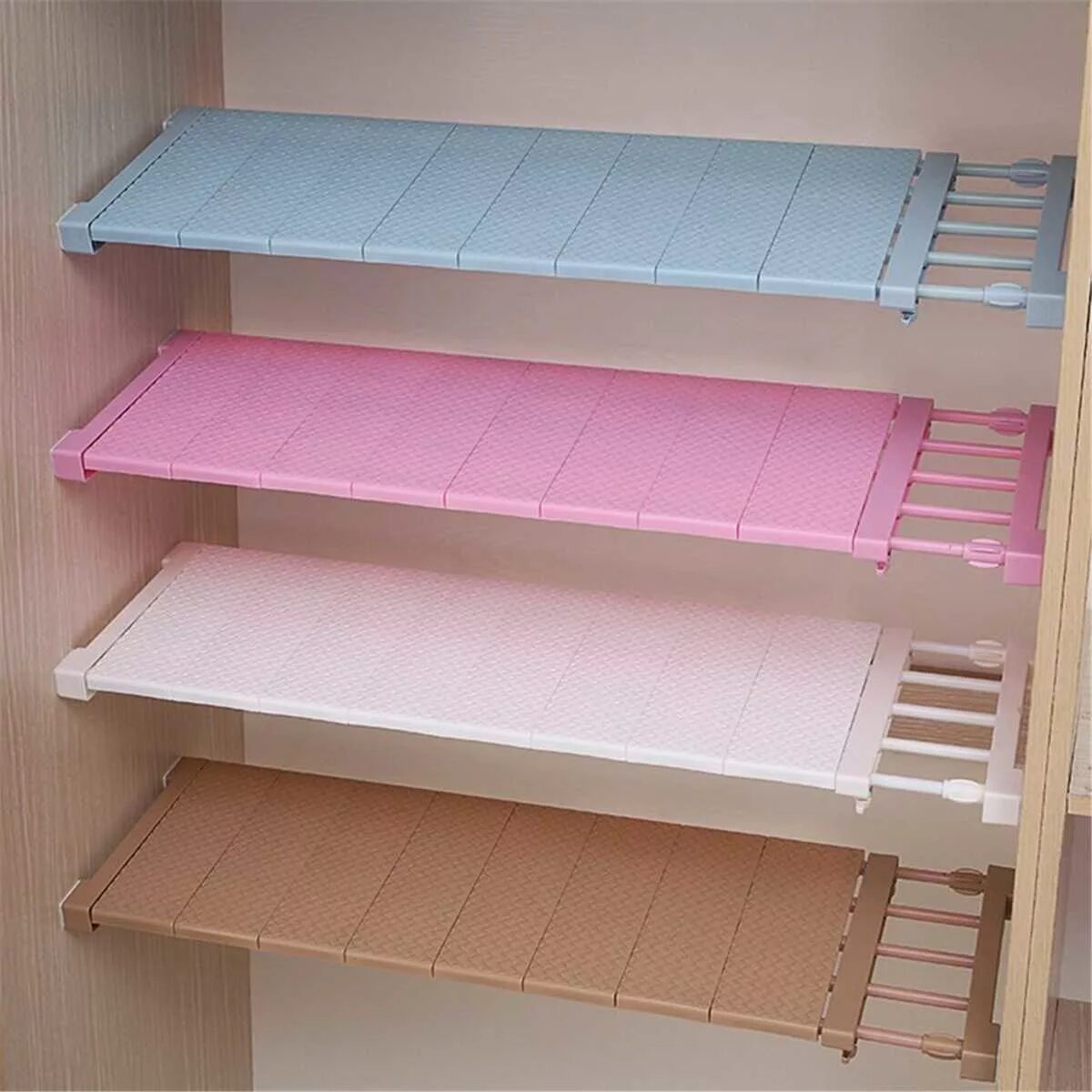 Раздвижная полка Closet Storage Rack. Полка раздвижная телескопическая 50-80 см. Органайзер для шкафа. Регулируемая полка для шкафа.