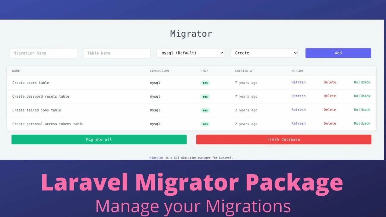 Laravel migration. Livewire laravel.