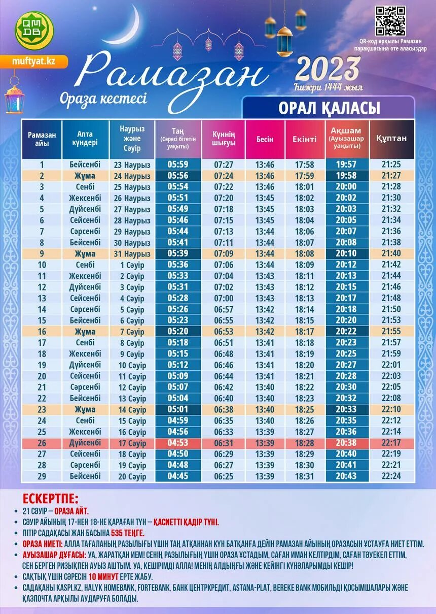 Ауыз ашар тараз. Расписание Рамадана. Рамадан 2023. Календарь Рамазан. Расписание пост Рамазан в 2023 году.