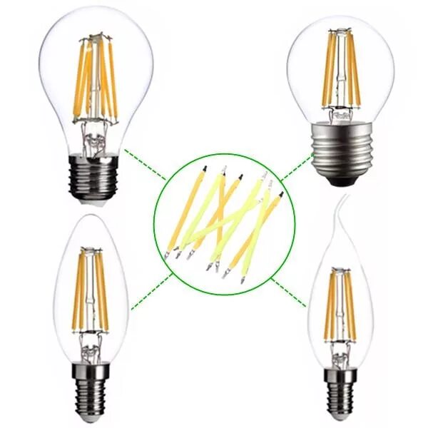 Светодиодная нить 24мм COB. Разновидность COB — светодиодные нити (led Filament). Светодиодная нить 60 мм COB. Светодиодная нить длиной 42мм COB 1вт купить.
