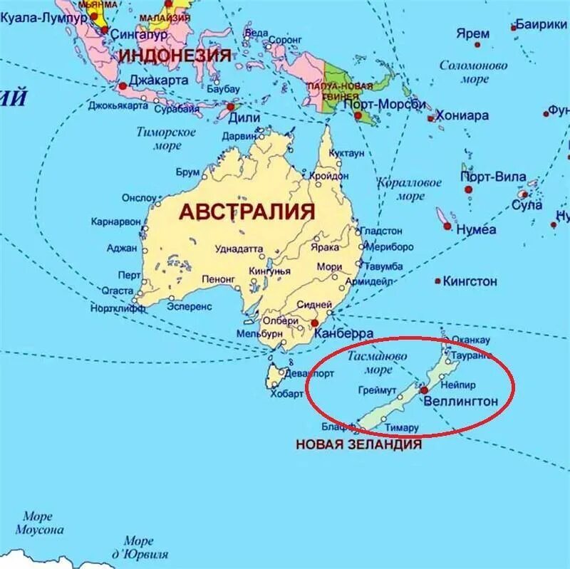 Марианские острова на карте Австралии и Океании. Карта Австралии и новой Зеландии. Политическая карта Австралии и Океании со столицами.