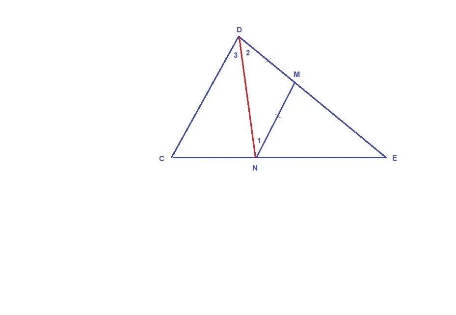 Биссектриса треугольника на белом фоне. Как рисовать биссектрису угла. На рисунке 1 MN -Медиана. MN параллельно CD MN MD доказать что DN биссектриса угла d.