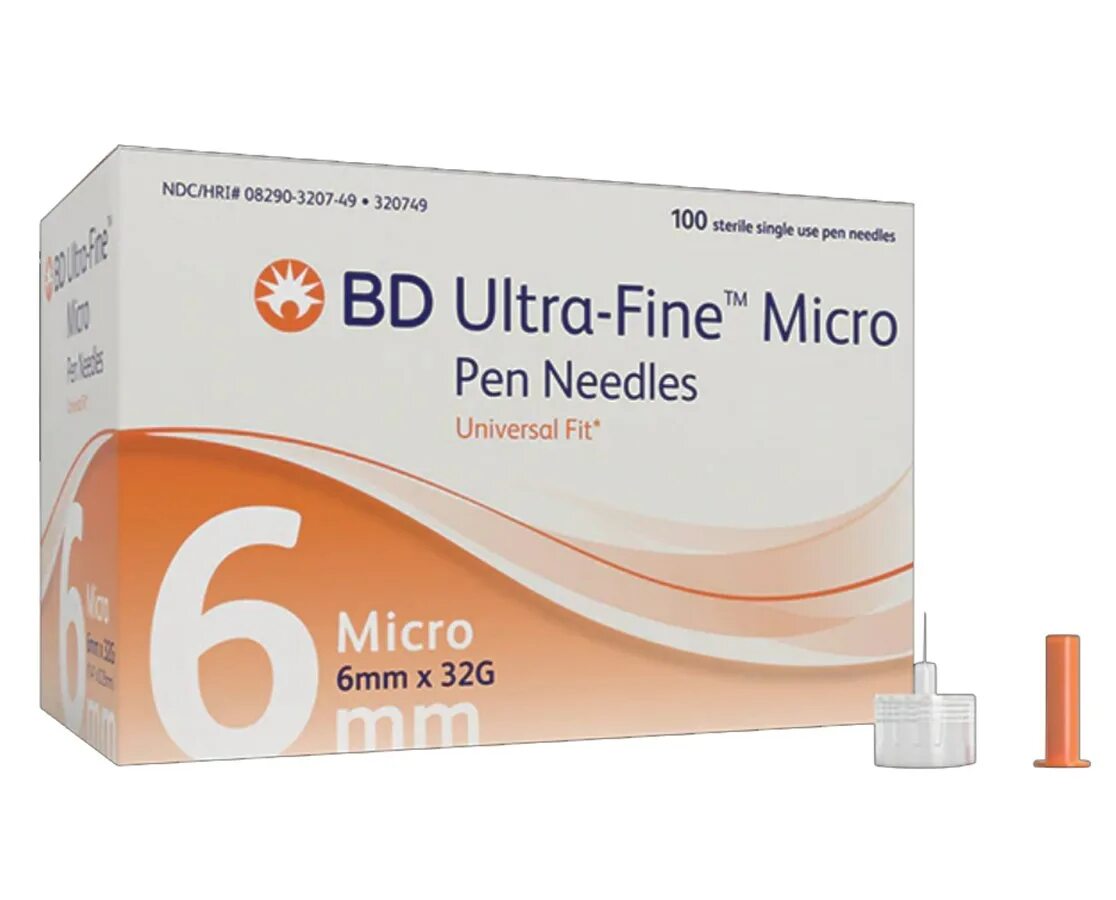 Иглы 6мм. Needle 32g 6mm. Игла 32g 6 мм. Микро Файн. Wellfine иглы 6 мм.
