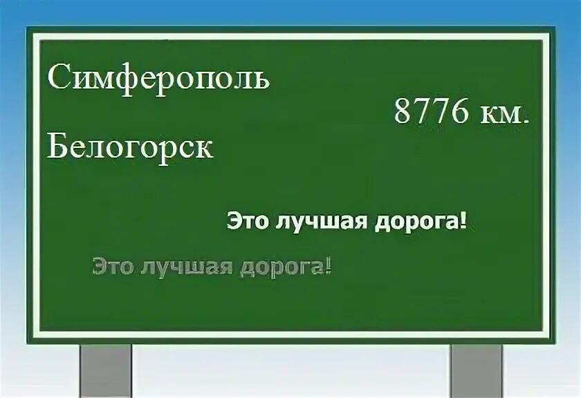 Симферополь белогорск расстояние