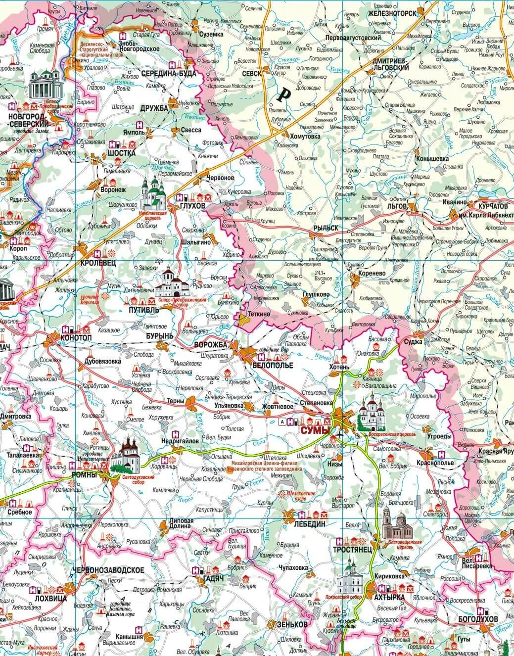 Сумская область на карте Украины. Сумская обл на карте Украины. Карта Сумской области подробная. Сумская область Украина на карте с районами.