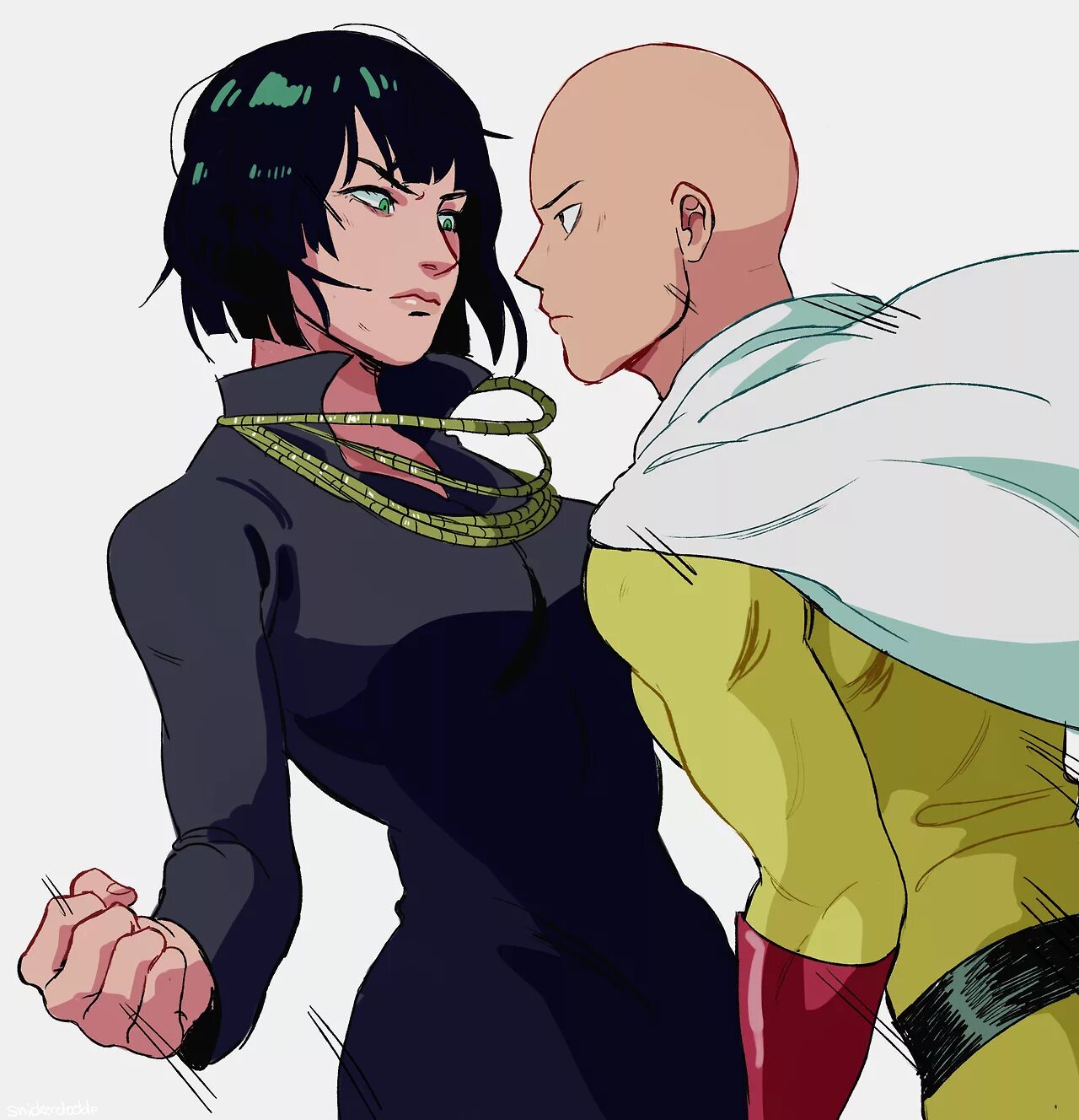 Сайтама против тацумаки. Сайтама и Фубуки. Сайтама x Фубуки. One Punch man Фубуки и Сайтама. One Punch man Генос и Фубуки.