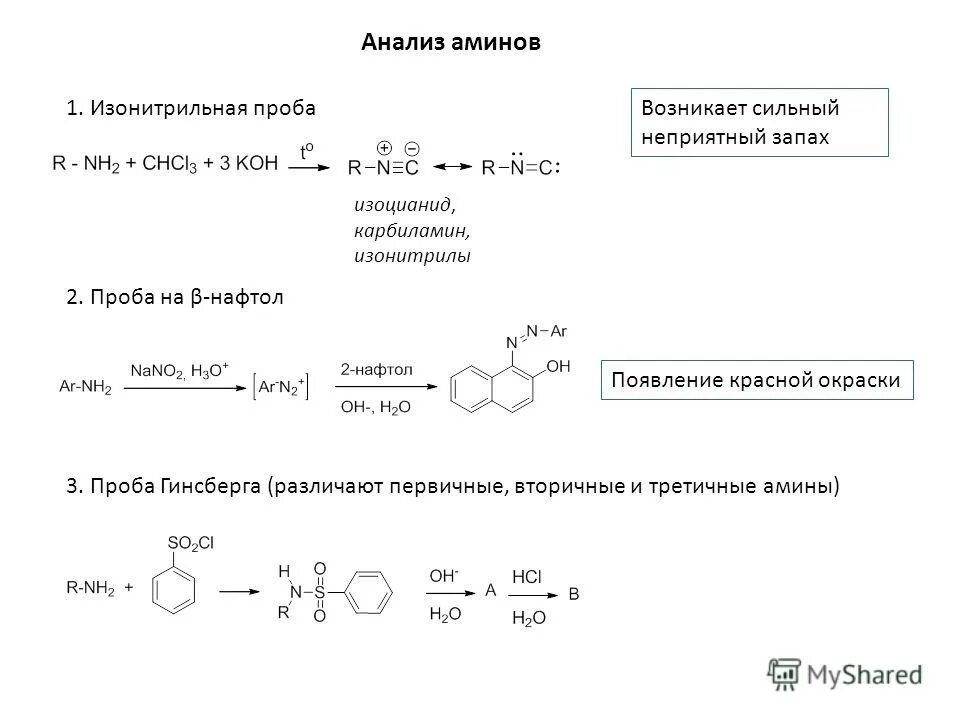 Цепочки по теме амины