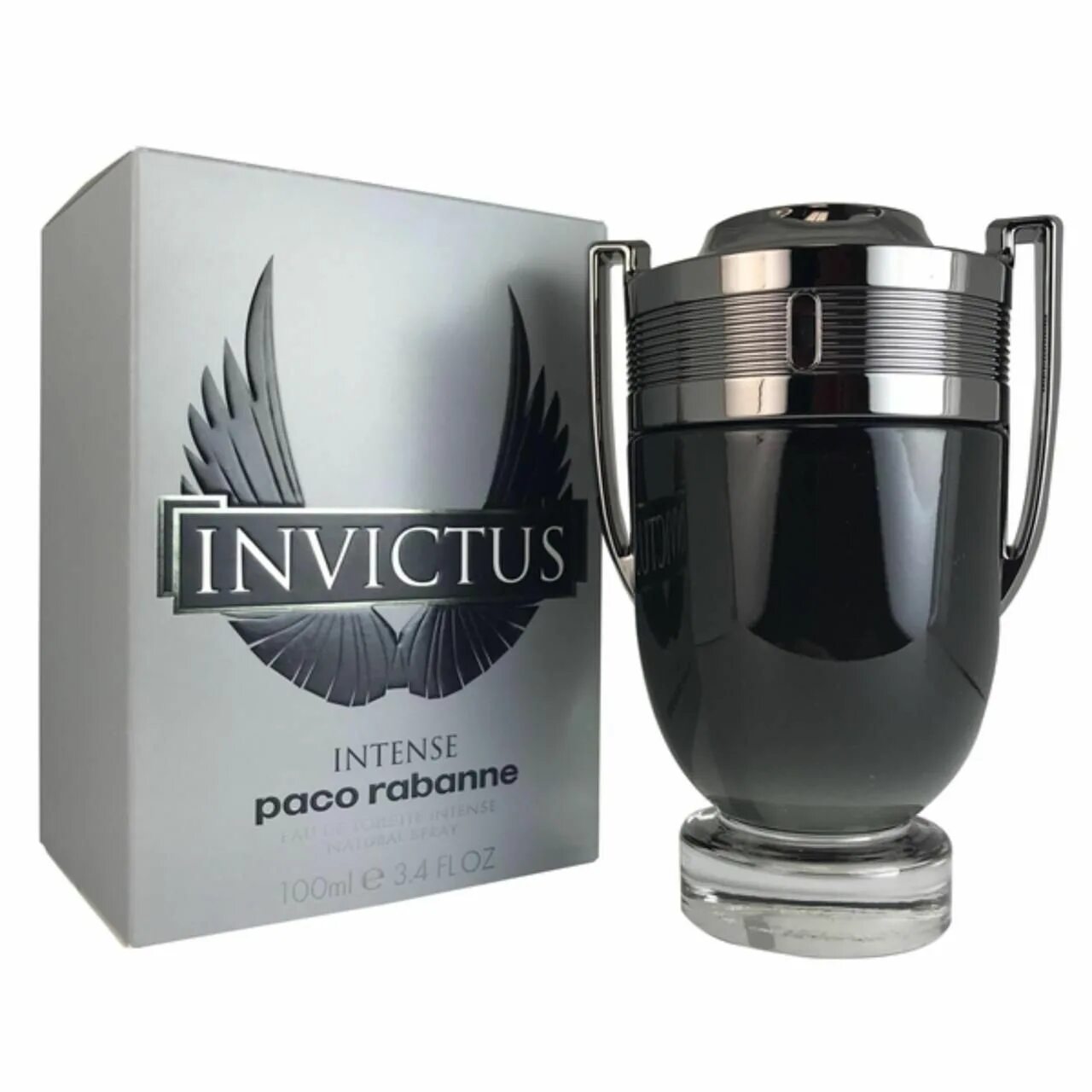 Духи инвиктус цена. Paco Rabanne Invictus intense 100ml. Туалетная вода Paco Rabanne "Invictus intense", 100 ml. PACP Rabanne Invictus intens. Туалетная вода Invictus Paco Rabanne 100 ml.