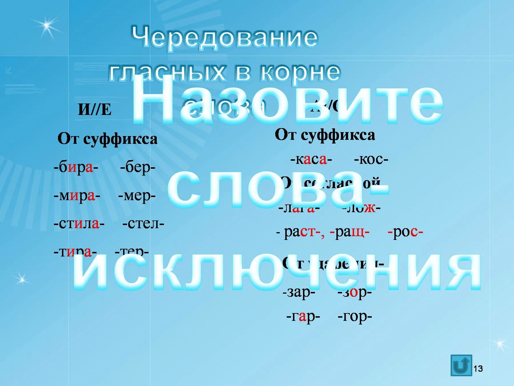 Слова с корнем лаг зар зор. Соваисключения КАС кос. КАС кос лаг лож исключения.