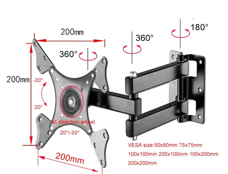 VESA 200 кронштейн для крепления телевизора самсунг. Стандарт VESA 200x100. Крепление VESA:400 мм x 200 мм. Крепление VESA 200*100.