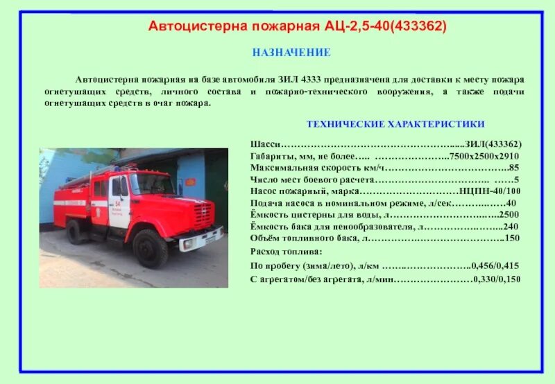 Учет пожарных автомобилей. ПТВ пожарного автомобиля АЦ-40. ПТВ пожарного автомобиля АЦ-40 ЗИЛ. ЗИЛ 130 пожарная машина ПТВ. АЦ 2 5 40 ЗИЛ ТТХ.