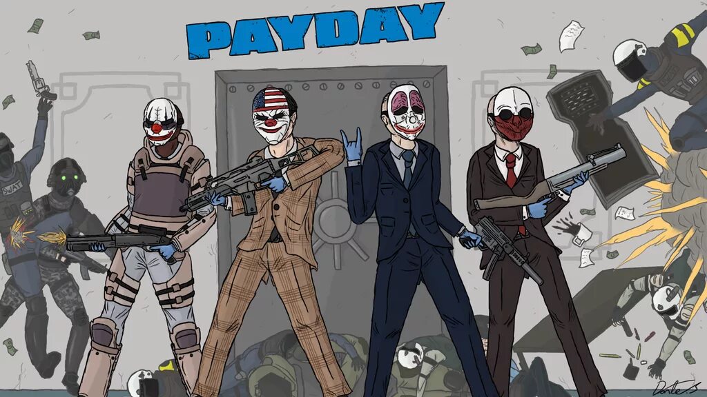 They live game. Даллас payday 2 арт. Сокол Пэй Дэй 2. Пейдей 2 арт.