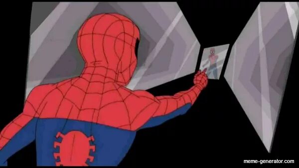Спайдермен двойник. Человек паук Мем. Человек паук показывает на человека паука. Человек паук пальцы.