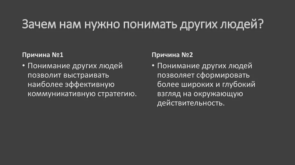 Зачем нужно понимать других. Зачем нужно понимание. Как научиться понимать другого человека. Зачем человеку нужно восприятие.