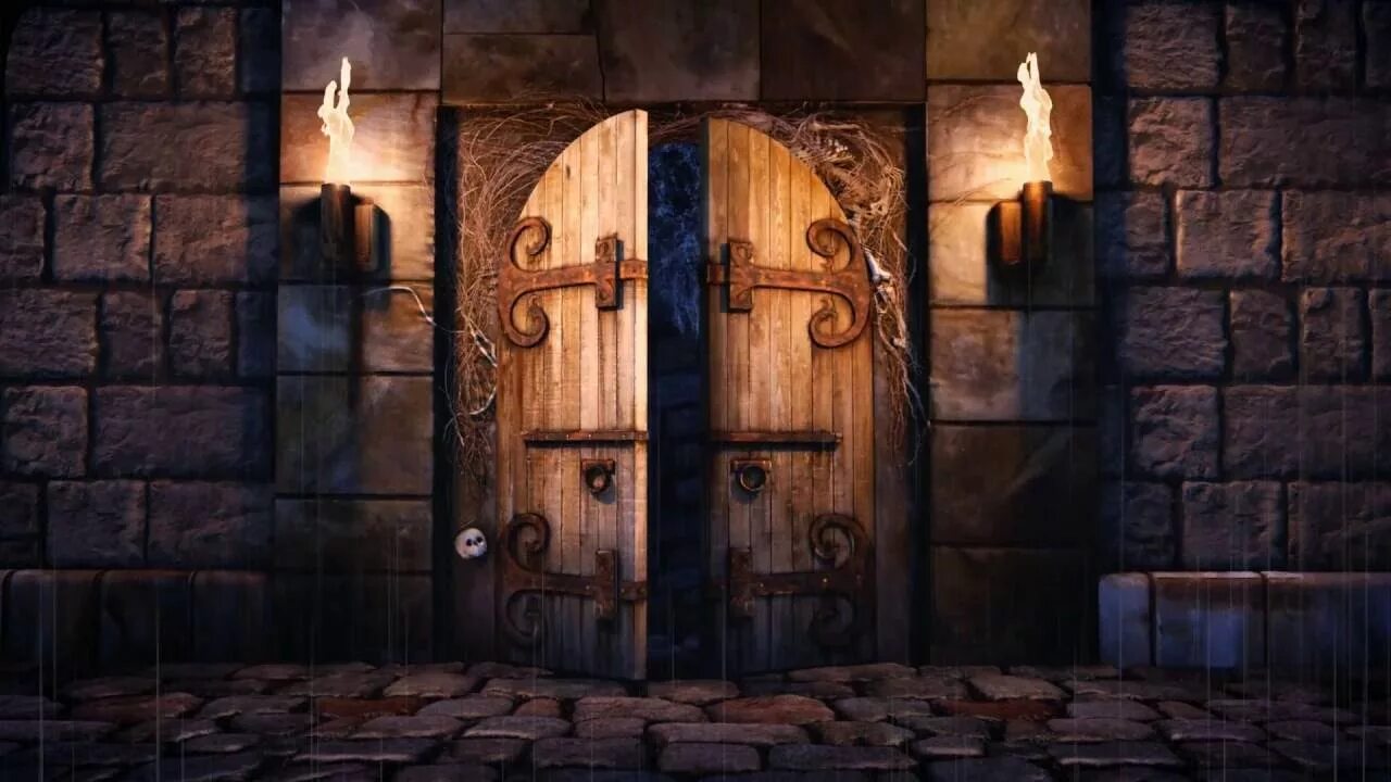 Открой дверь в подземелье. Сказочная дверь с замком. Дверь в темницу. Темница в замке. Сказочная деревянная дверь.