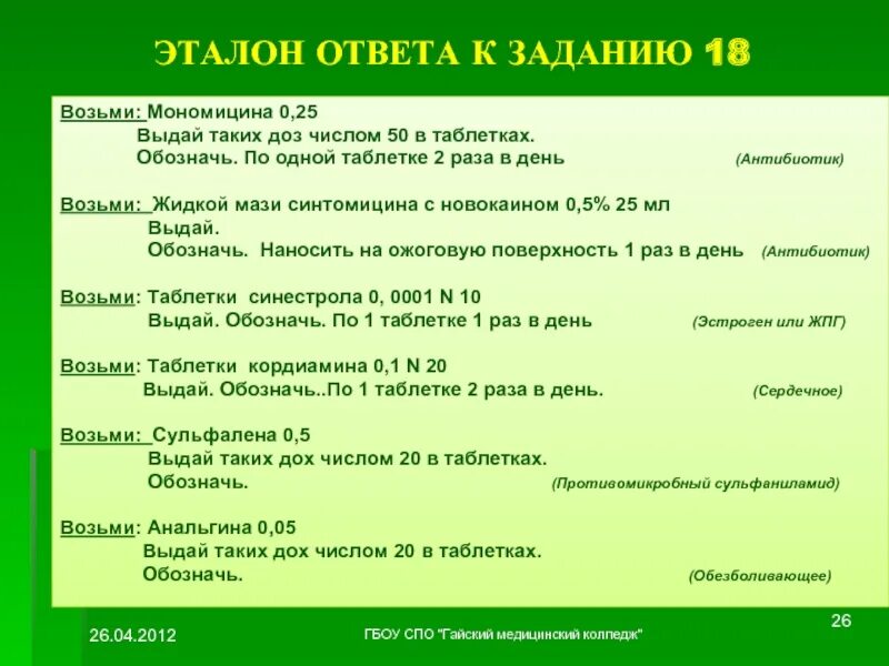 Таблетки мономицина на латинском. Что означает слово таблетка