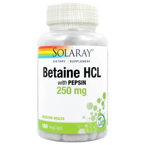 Пепсин в аптеках москвы. Betaine HCL айхерб. Бетаин HCL пепсин. Бетаин 600 мг. Betaine Solaray.