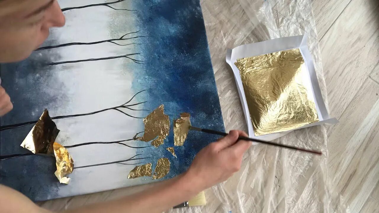 Идеи маникюра осень. Современные картины с поталью. Панно с поталью. Идеи для живописи. Картины с поталью мастер класс.