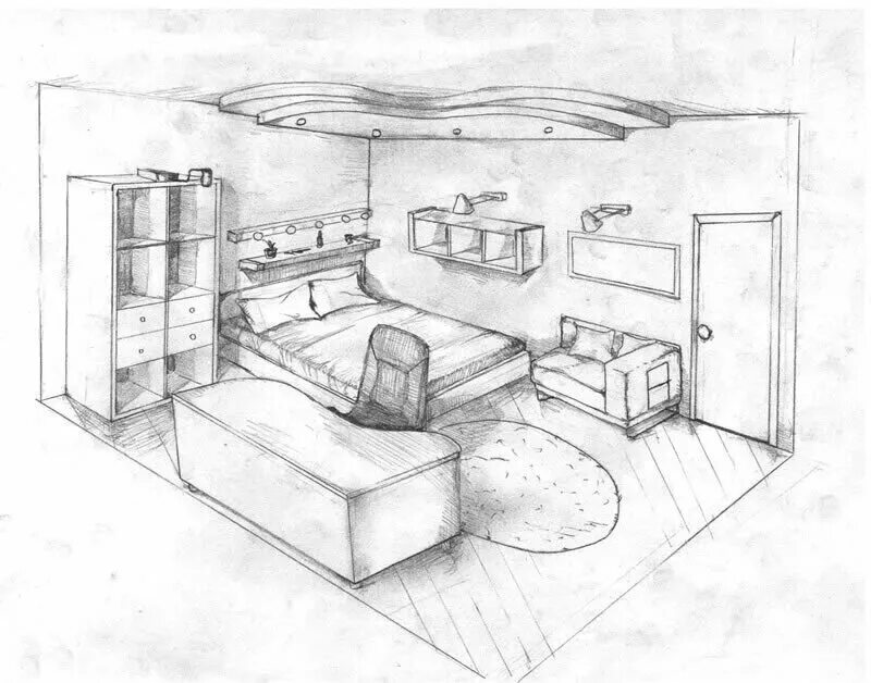 Комната мечты 7 класс. Рисование интерьера комнаты. Набросок интерьера комнаты. Комната рисунок карандашом. Эскиз интерьера комнаты.