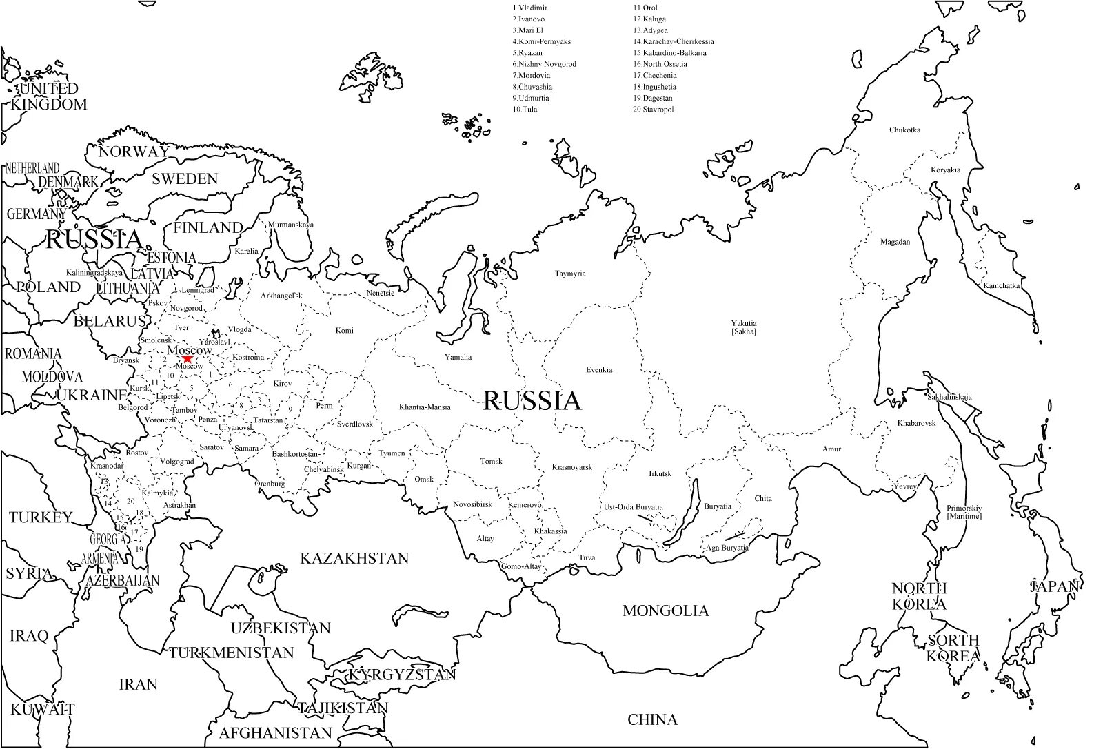 Контурная карта областей россии. Контурная карта России с указанием городов. Политическая карта России черно-белая. Контурная карта России раскраска для детей. Карта России разукрасить.