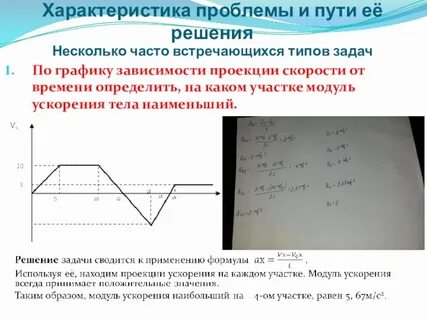 Как найти модуль ускорения тела по графику