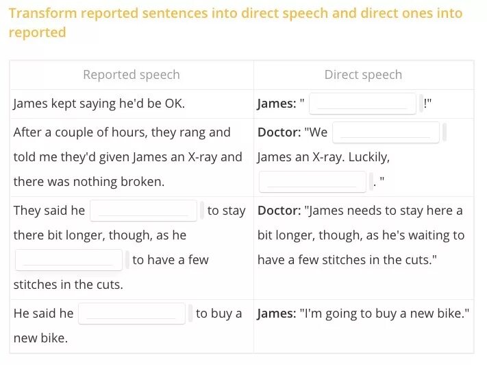 Transform the sentences into reported Speech. Transform direct Speech into reported Speech. Report the sentences. Transform these sentences into reported Speech. Report the sentences use said asked