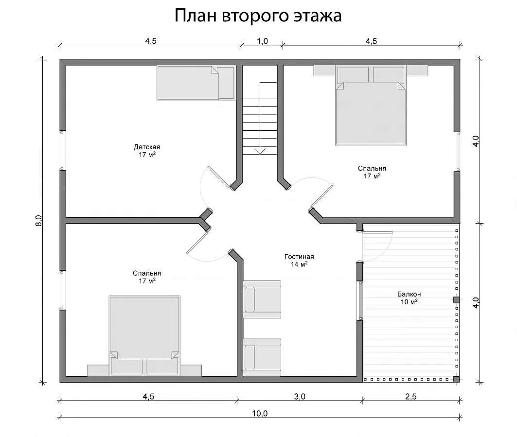 Проекты каркасных дома 8 10