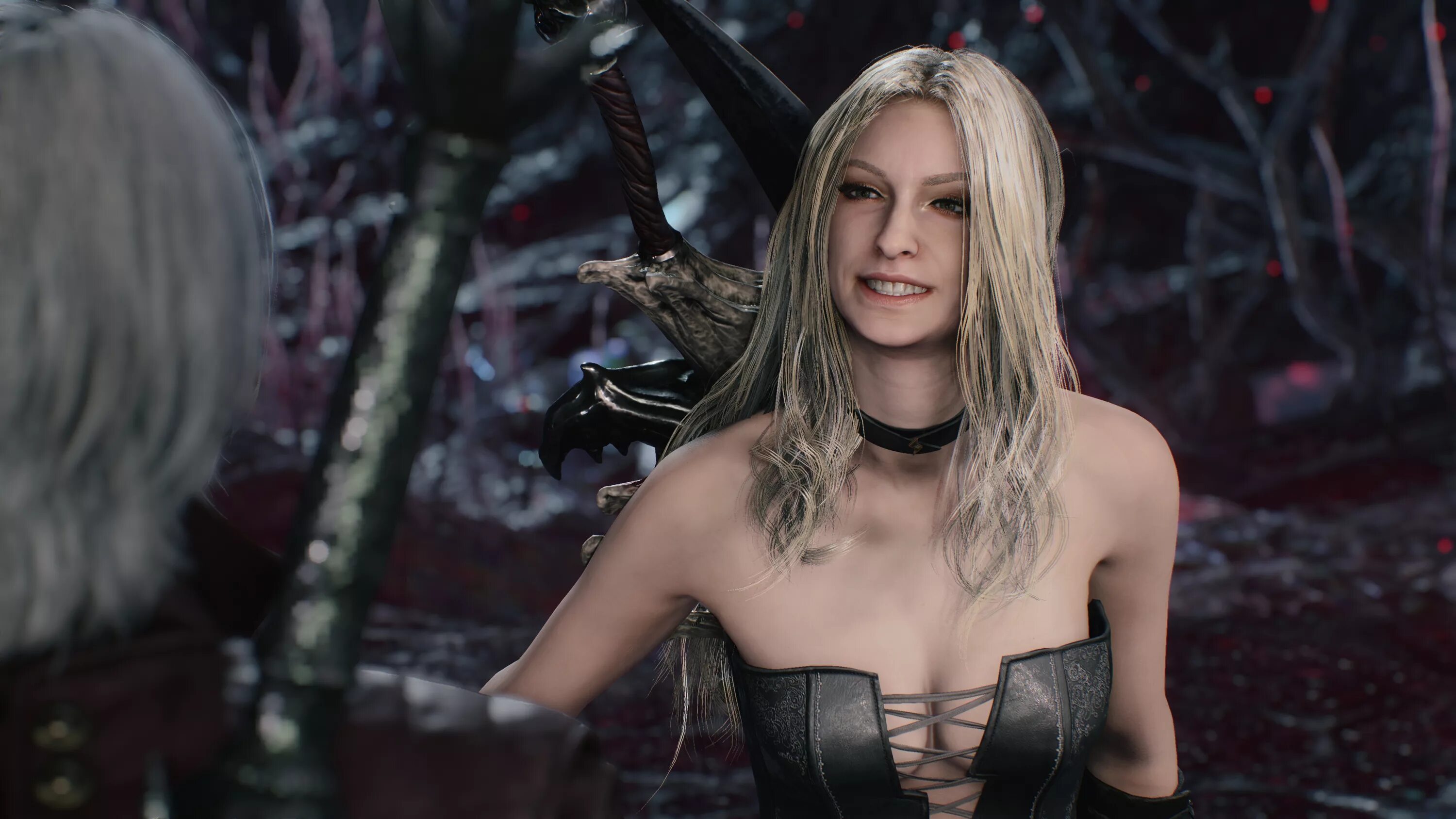 5 апреля девушка. Триш Devil May Cry. Триш DMC 5. Devil May Cry 5 Trish. Devil May Cry 5 леди и Триш.