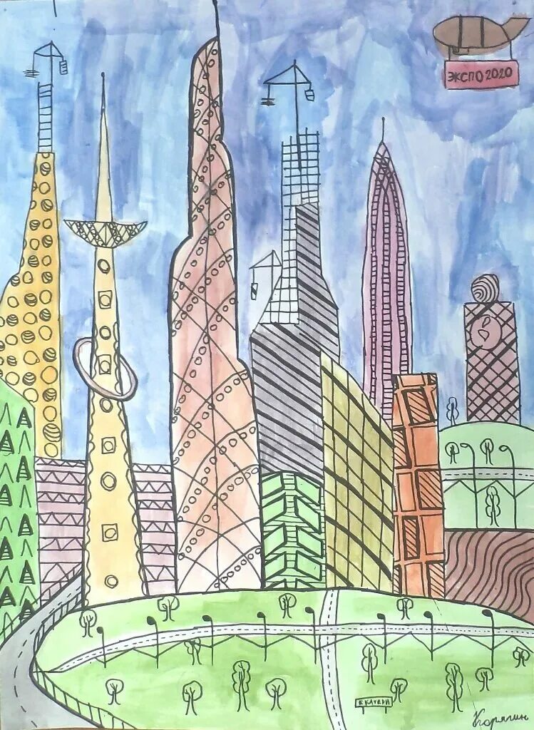 Рисовать в будущем времени. Город будущего рисунок. Современный город рисунок. Эскиз города будущего. Зарисовка города будущего.