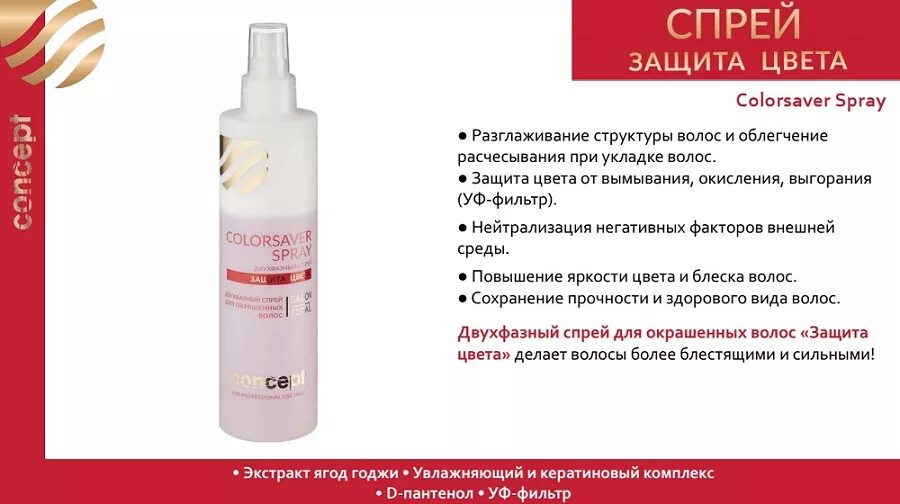 Концепт двухфазный спрей. Concept Salon total Color двухфазный спрей для окрашенных волос защита цвета 250мл. Двухфазный спрей для волос 10 в 1 концепт. 10 В 1 спрей для волос концепт. Двухфазный концентрат