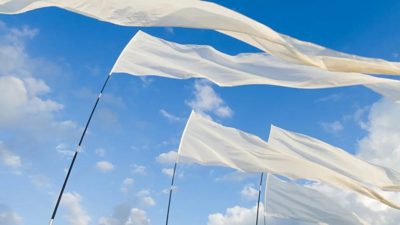 Флаг на ветру. Знамя на ветру. Флажки на ветру. Белые флаги.