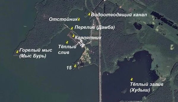 Карта белоярского водохранилища с названиями заводей и глубинами свердловская об