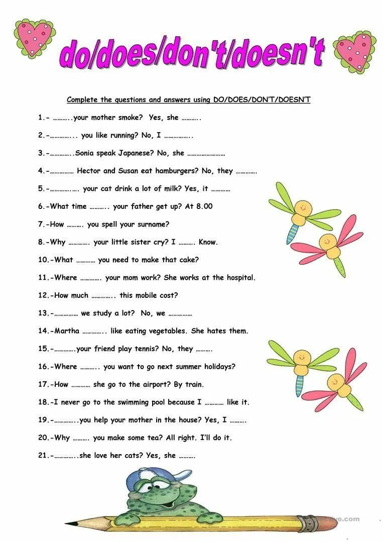 Questions did you like. Do does for Kids Worksheets вопросы. To do в английском языке Worksheets. Did didn't Worksheets. Do does Worksheets 2 класс.