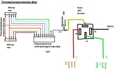 Схема корректора фар