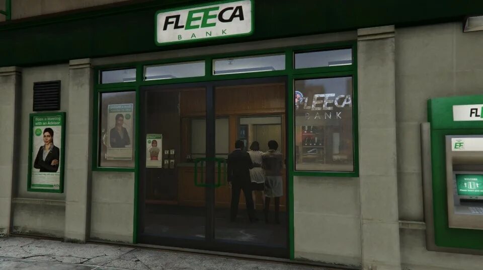 Local bank s green. Fleeca GTA 5. Банк Fleeca. Флеека банк ГТА 5. Банки Fleeca в ГТА 5.