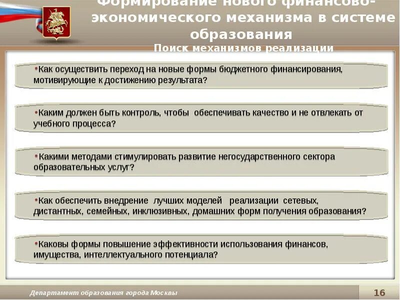 Реализация государственных программ города москвы. «хозяйственный механизм системы образования». становление нового хозяйственного механизма. финансово-хозяйственный механизм в системе образования. механизм разработки государственных программ.