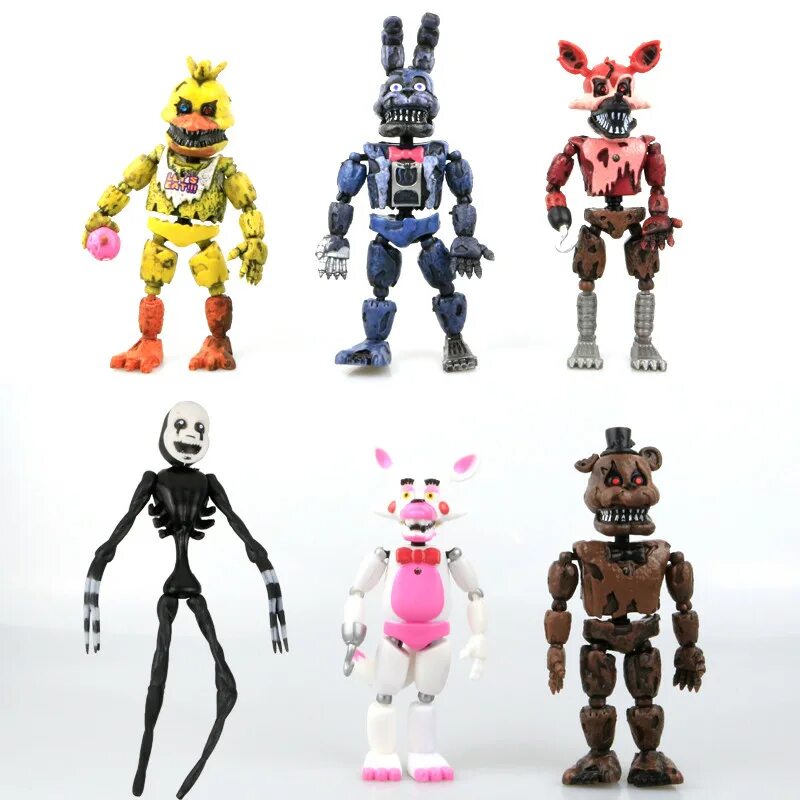 Fnaf наборы. АНИМАТРОНИКИ фигурки 5 ночей с Фредди. Набор 6 фигурок 5 ночей Фредди. 5 Ночей с Фредди игрушки фигурки ФНАФ. Игрушки Фредди ФНАФ 6.