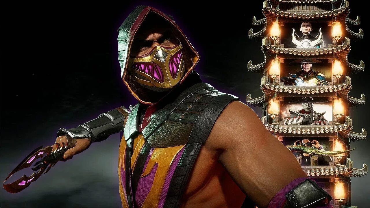 Ютуб мортал комбат. Scorpion mk11. Скорпион Mortal Kombat 11. Mortal Kombat 11 Towers.