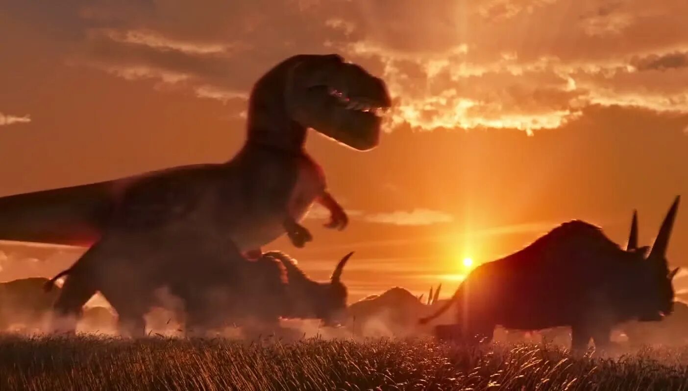 Про доброго динозавра. Динозавры фон. Добрый динозавр. Динозавр на фоне заката. Крутой динозавр.