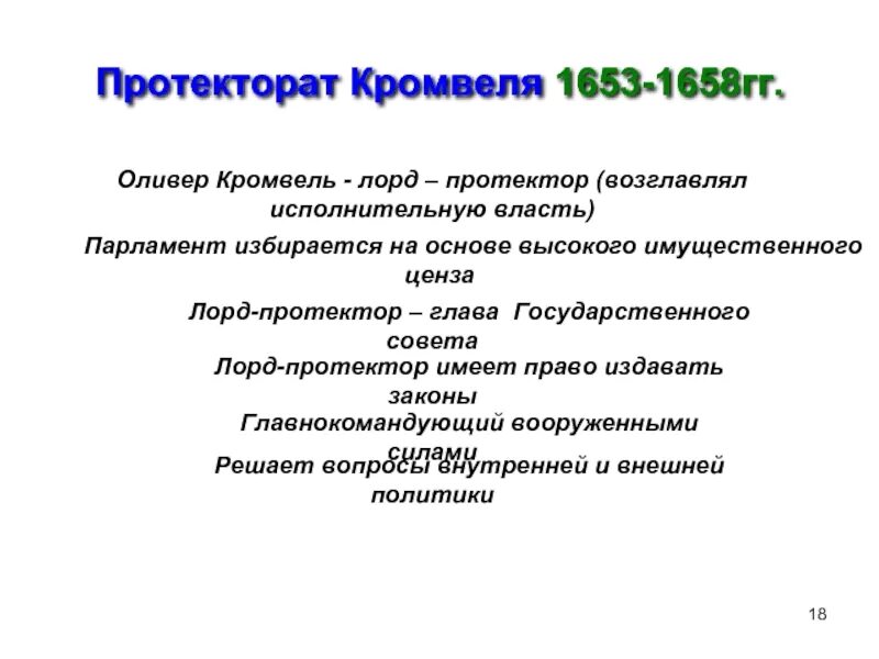 Протекторат Кромвеля 1653. 1653-1658 Протекторат Оливера Кромвеля. Оливер Кромвель протекторат. Характеристика протектората Кромвеля.