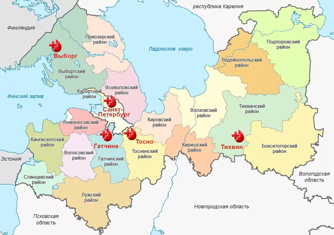 Погода ленинградской обл кировский район. Карат Ленобласти с районами. Карта Ленинградской области с граничащими областями. Карта Ленобласти с районами. Карта области Ленинградской области по районам.