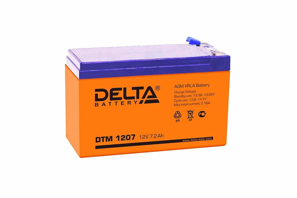 Аккумулятор 7 ампер часов. Delta Battery DTM 1207 12в 7.2 а·ч. Аккумулятор Delta DTM 1207,12в/7ач. АКБ 12-7 Delta DTM. АКБ Delta 1207 7ач 12в.