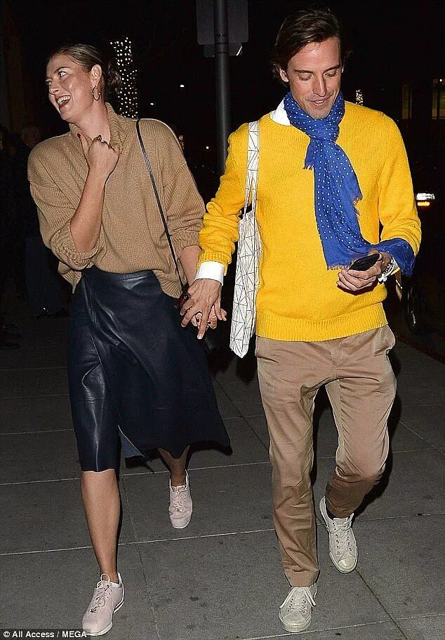 Maria Sharapova and millionaire beau Alexander Gilkes enjoy stroll Mens business
