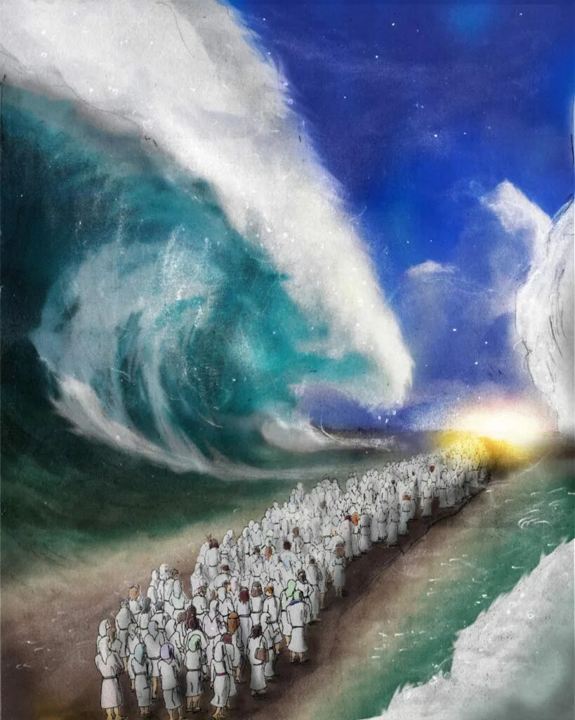 поход моисея через красное море. исход чермное море. David roberts. картина айвазовского переход евреев через красное море. переход через море.