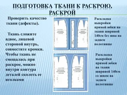 Подготовка выкройки к раскрою