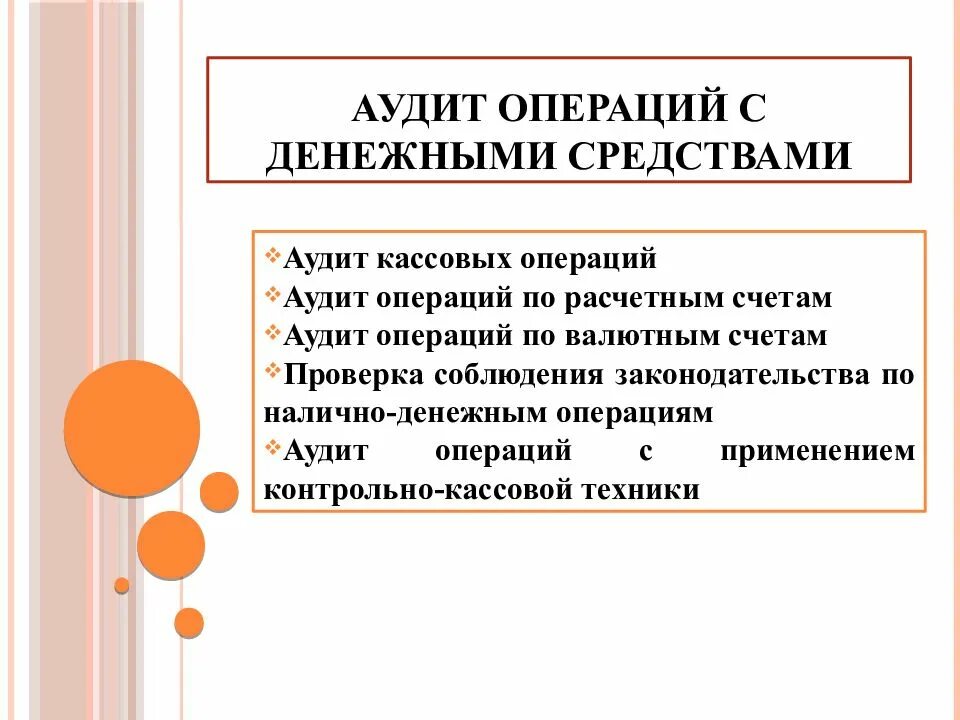 Проверка операций с денежными средствами