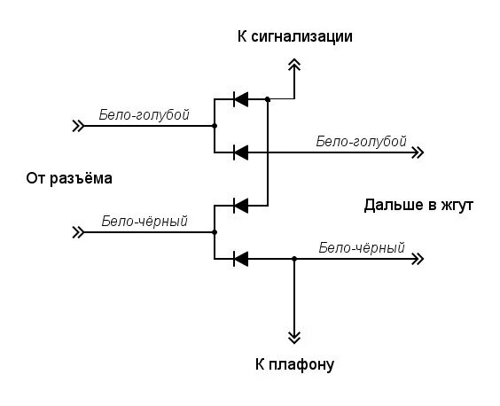 Диодная развязка Нива Шевроле. Схема подключения сигнализации к центральному замку Шевроле Нива. Схема штатной сигнализации Нива Шевроле. Схема подключения концевиков сигнализации.