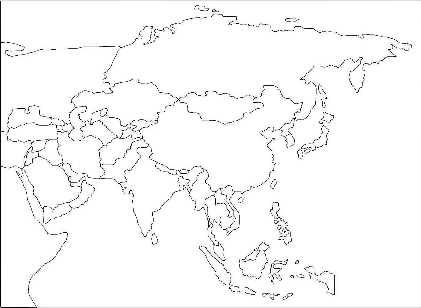 Контурные карты регионов азии. Политическая контурная карта Азии. Карта Азии со странами пустая. Карта Азия страны контурные карты. Контурная политическая карта Азии со странами.