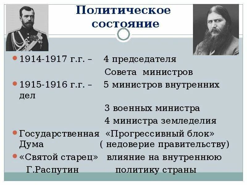 Внутриполитическое положение России в 1914–1916 гг.. Политический кризис в России в годы первой мировой войны. Россия в первой мировой войне (1914 – февраль 1917 гг.). Политический кризис в первой мировой войне.