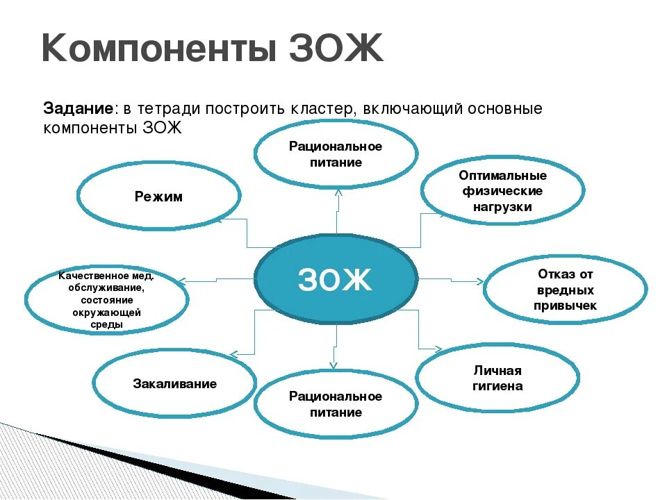 Перечислите элементы составляющие. ЗОЖ составляющие элементы. Схема основные составляющие здорового образа жизни. ЗОЖ основные составляющие его компоненты. Компоненты здорового образа жизни схема.